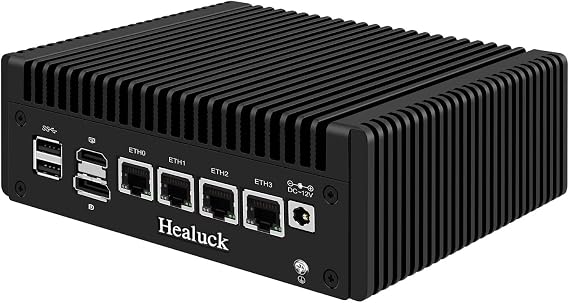 Firewall Mini PC N150 Quad Core, 4 x 2.5GbE i226V LAN, DDR5 8GB RAM 128GB NVMe SSD, Fanless Computer Hardware, Micro Router Appliance, AES-NI, OPNsense, TF Slot, Support 1v4 Nvme Adapter