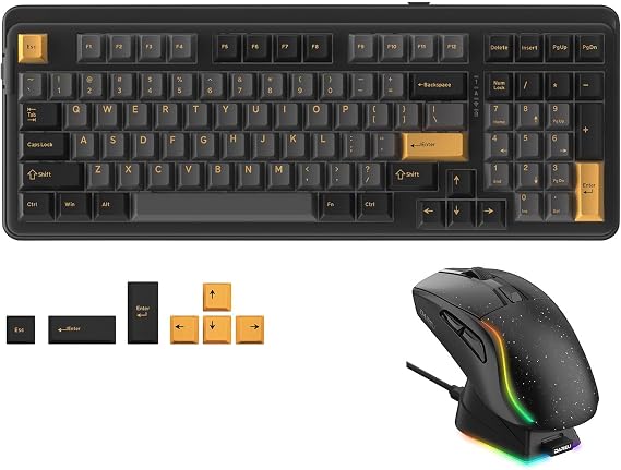 DAREU Wireless Keyboard and Mouse:A950 Wireless Gaming Mouse & EK98PRO Gasket Wireless Gaming Keyboard Combo