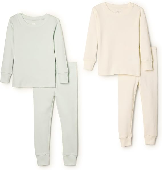 Amazon Essentials x Sofia Grainge Unisex Toddlers and Babies' Snug-Fit Cotton Pajamas, Pack of 2