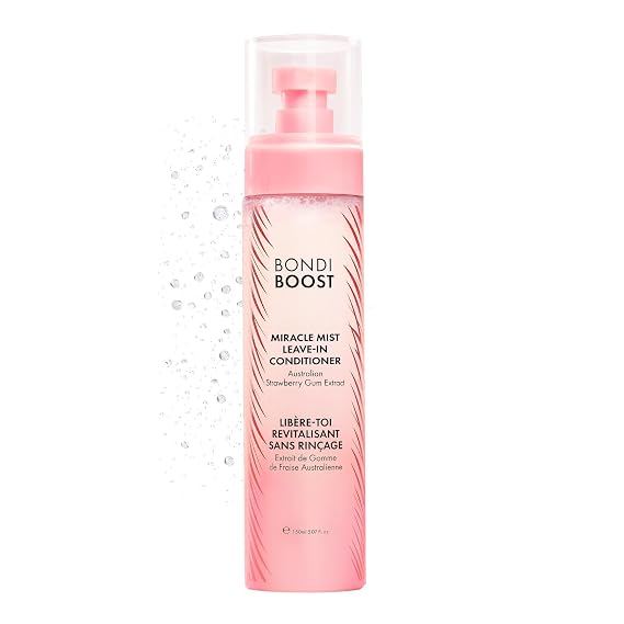 BONDIBOOST Miracle Mist Leave In Conditioner [5.07 Fl Oz], 2-in-1 Heat Protection Spray for Styling + Lightweight Mist for Detangling Glass Hair, Biotin & Strawberry Extract, Sulfate/Paraben Free