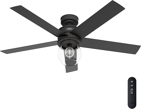 Hunter Xidane Ceiling Fan with LED Lights & Remote (Matte Black)