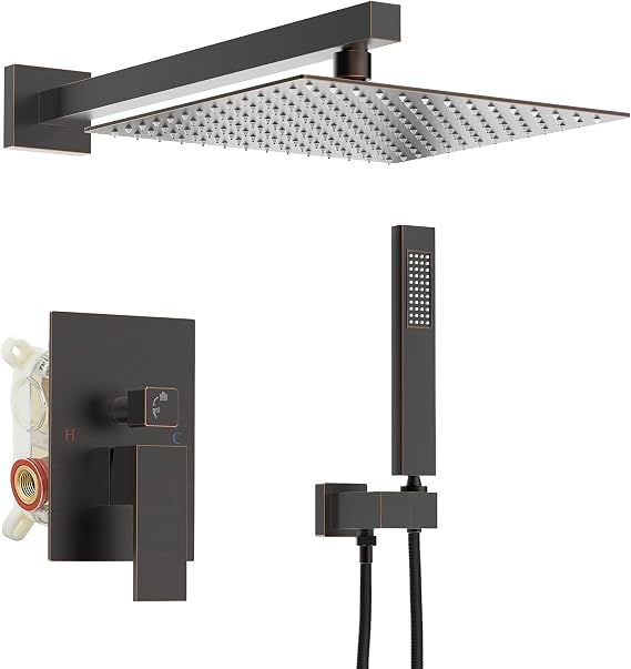 Homevacious Shower System Oil Rubbed Bronze Rainfall Shower Head Faucet