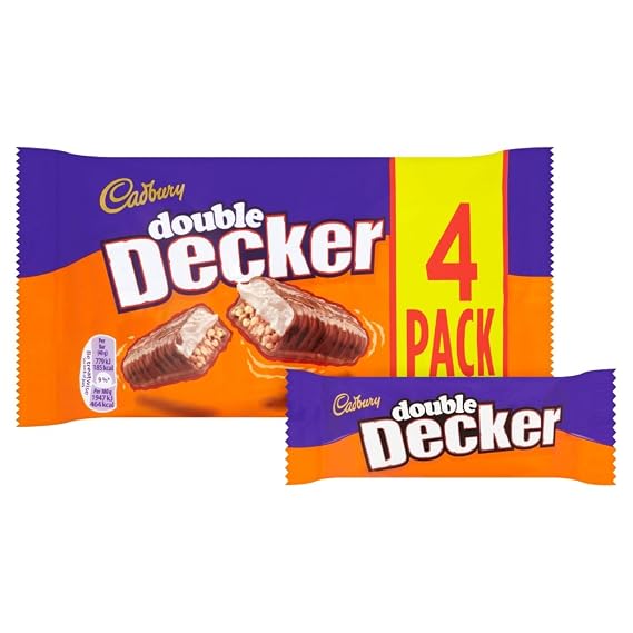 Double Decker Chocolate Bar 4 x 34g (Pack of 1)