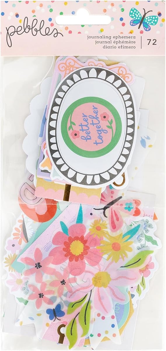 Pebbles Cool Girl Ephemera Die-Cuts w/Gold Foil 72/Pkg - Journaling