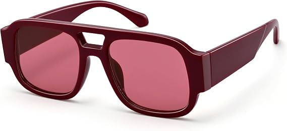 Oversized Aviator Sunglasses for Women - Retro Chunky Trendy Sun Glasses UV400