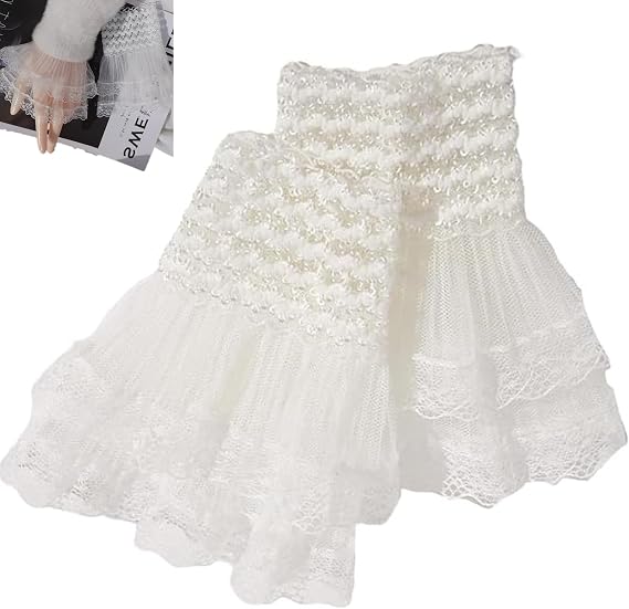 Lolita Lace Gloves Women's Floral Lace Short Wrist Cuff