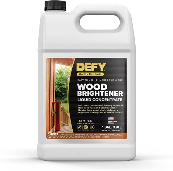 DEFY Wood Brightener - Restores and Brightens Exterior Wood Surfaces - 1 Gallon