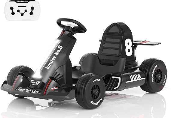 XJD 24V 7Ah Battery Electric Go Kart with Adjustable Seat, Powered Pedal Go Karts for Kids Youths Christmas Birthday Gifts for 3 Years and Up 7.5MPH (Deep Back, 24V)