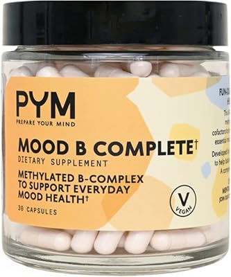 Vitamin B Complex Mood Support Supplement by PYM 30 Count | Methylated B Complex for Everyday Mood & Energy Support | Non-GMO, Vegan, Gluten-Free