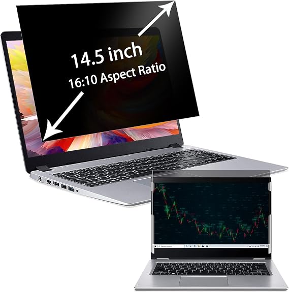 MUBUY-GOL 14.5" Laptop Privacy Screen Filter For Hp/Dell/Acer/Samsung/Asus/Thinkpad,14.5 Inch 16:10 Aspect, Anti Blue Light Anti Glare Laptop Screen Protector (12 5/16 x 7 11/16 Inch)