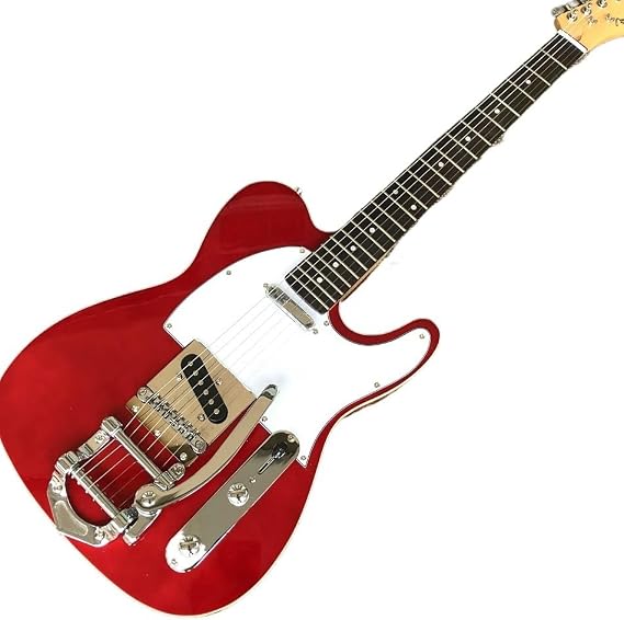 Custom Red TELE Electric Guitar with Rosewood Fingerboard and Chrome Vibrato System - and Professional Guitarra Electrica