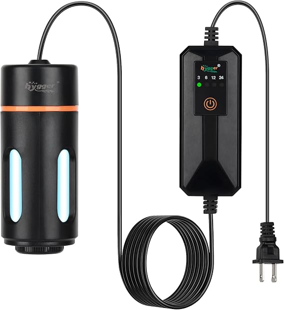 hygger Aquarium U-V Light with Timer, 360 Protective Shield Clean Light for Green Water and Algae Clean, Mini Algae Control Lamp for Freshwater and Saltwater Tank (3W for 5-25 Gallon)