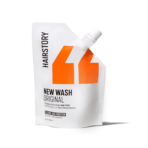 Hairstory New Wash Original Detergent Free Shampoo Conditioner 8 oz Refill | Sulfate Free Cleansing and Conditioning Cream, Shampoo and Conditioner Alternative, Scalp Balancing, All Hair Types