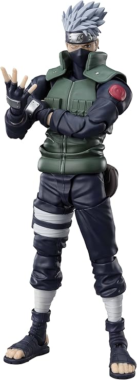 TAMASHII NATIONS S.H. Figuarts Naruto Shippuden Hatake Kakashi - Brave Hero with Sharingan - Approx. 6.3 inches 160 mm, ABS & PVC, Painted Articulated Figure