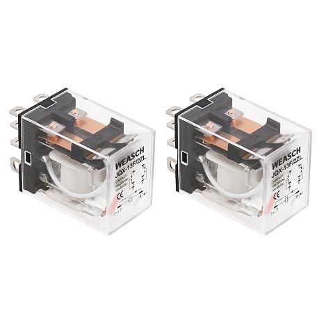 2Pcs Electromagnetic Power Relay, JQX-13FL 2Z, AC 12V Coil, DPDT, 10A 8Pin, with LED Indicator Light (2)