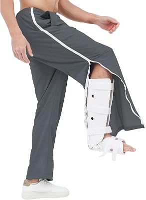 Mens Post Surgery Tearway Pants 2 Side Zippers Basketball Pants Sweatpants