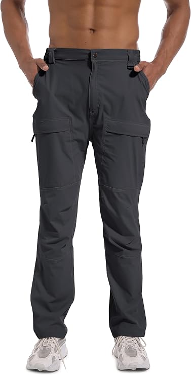 Mens Lightweight Waterproof Hiking Pants Quick-Dry Tactical Cargo Pants with Multi-Pockets for Outdoor Fishing Work