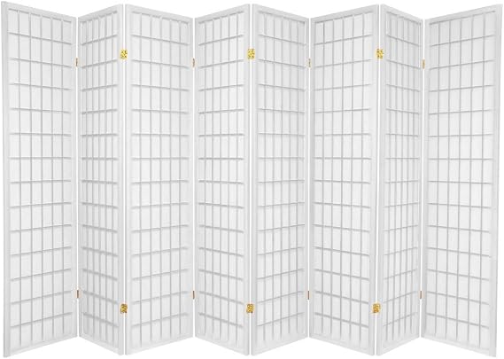 8 Panel Room Divider - White