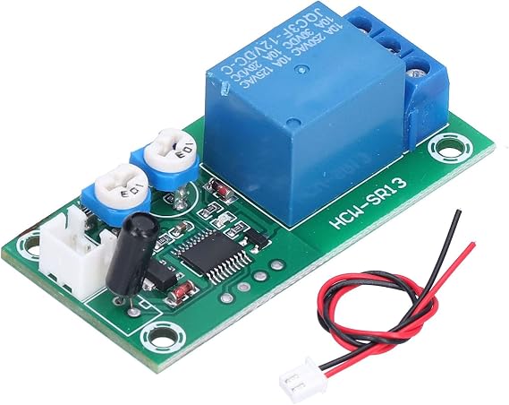 Vibration Sensor Module, DC 12V Sensitivity Time Delay Adjustable Relay Switch Alarm Sensor Module Vibration Switch