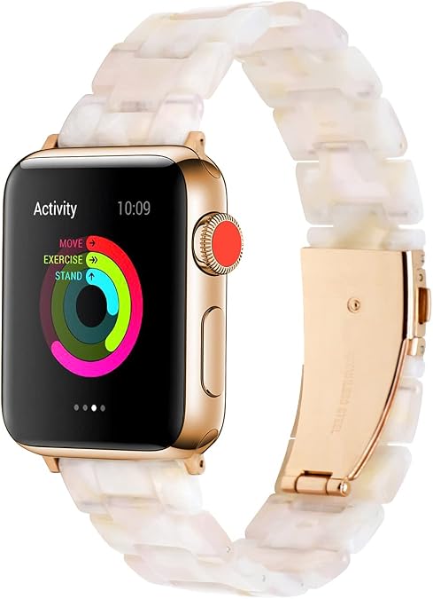 YISIWERA Compatible for Apple Watch Ultra Band 38mm 40mm 41mm 42mm 44mm 45mm 49mm Fashion Resin Replacement Bracelet Watch Bands for Women MEn Compatible with iWatch Series 9 8 7 6 5 4 3 2 1 SE Ultra 2