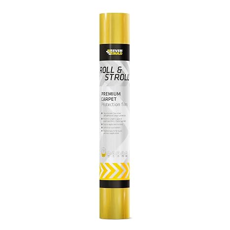 Everbuild Roll & Stroll Premium Carpet Protector Self-Adhesive Easy to Roll Totally Waterproof Yellow 600mm x 25m