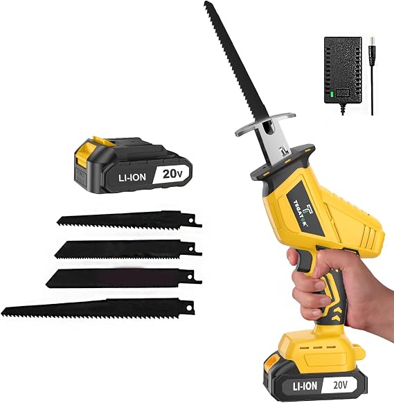 Tegatok Cordless Reciprocating Saw, 0-3000SPM Variable Speed, 1 Battery