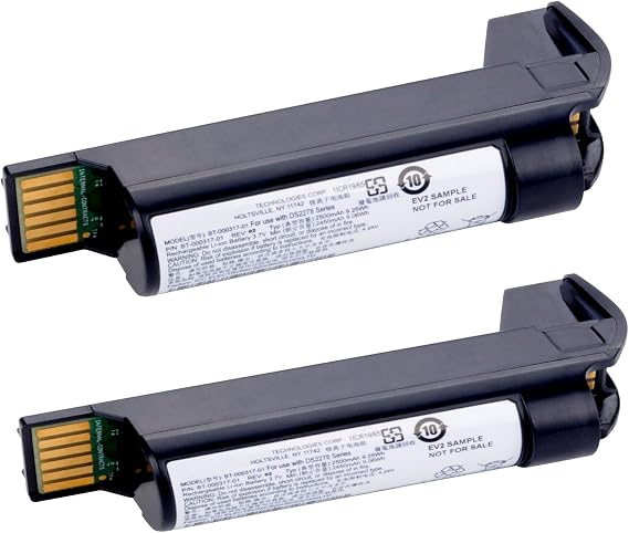 2Pcs DS2278 Replacement Battery for Zebra DS22 DS2278SR DS2278-HC BT-000317-01 BTRY-DS22EAB0E-00 CR2278 CR2278-PC Handheld Scanner Barcode New Lithium-Ion Battery 3.7V 9.25Wh/2500mah