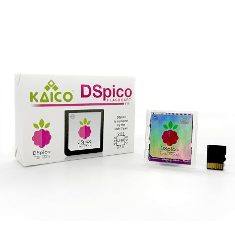 Kaico DSPico RP2040 Development Card Compatible with Nintendo DS/DSi | Open-source RP2040 hardware with 16Mbit memory, Micro-USB port, low-power design, status LEDs, and no preloaded content