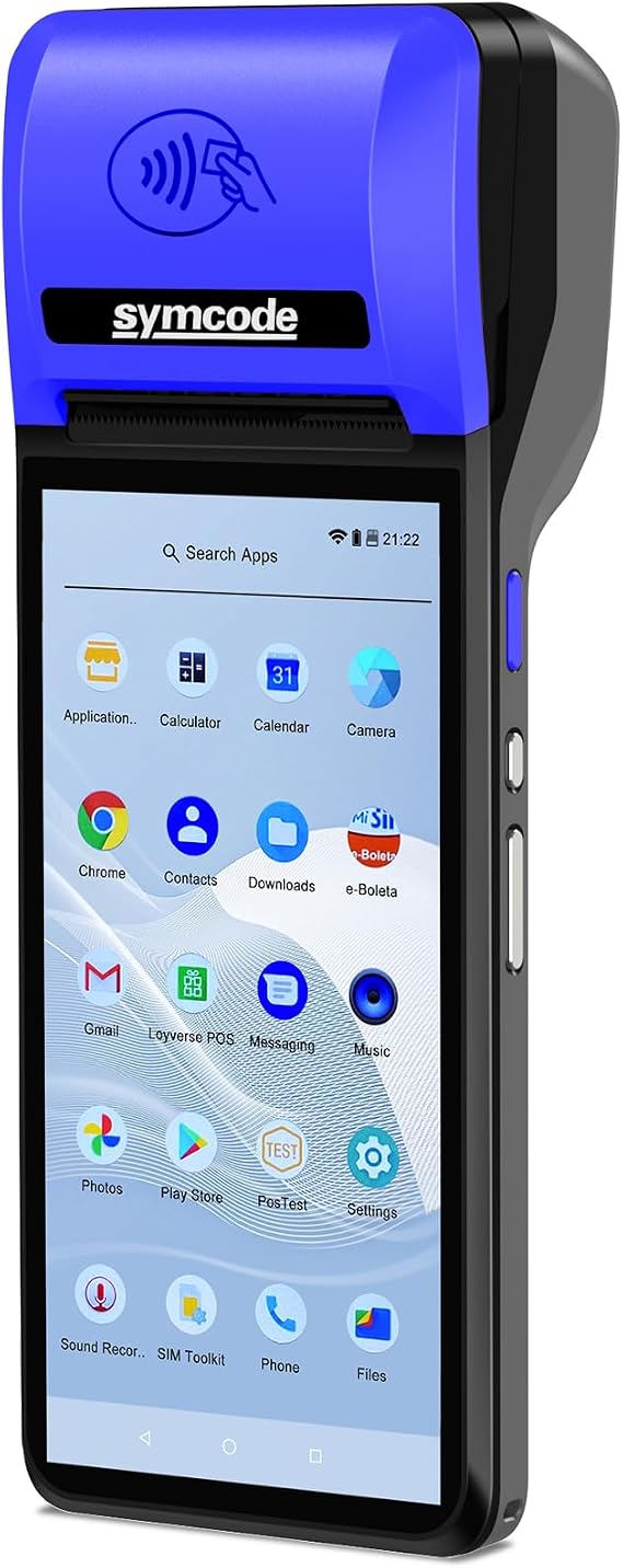 symcode POS PDA Mobile POS Machine Terminal Thermal Receipt Printer 5.99" High Resolution and Clear Touch Screen Handheld PDA Printer Android 8.1 OS Built-in Google Play and NFC
