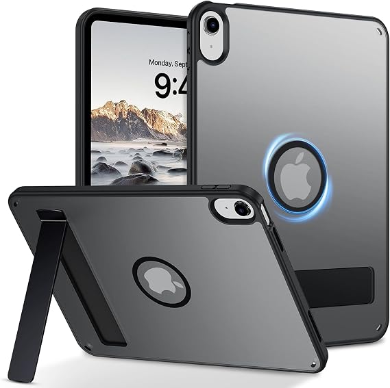 Telaso Magnetic Case for iPad (A16) 11th Generation 11 Inch 2025/ iPad 10th Generation 10.9 Inch 2022, with Invisible Portrait/Landscape Stand Hard Translucent Matte Back Protective Cover, Black