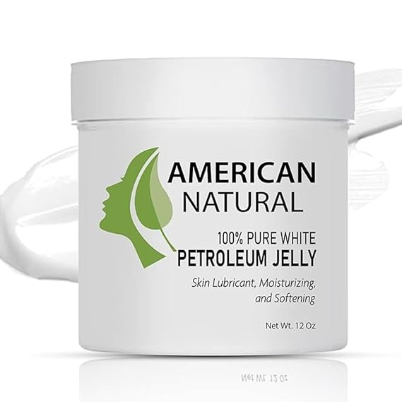 American Natural 100% Pure Ultra White Petroleum Jelly (12 Oz) - Travel Size Petrolatum Skin Protectant for Minor Cuts, Burns, Eczema & Diaper Rash, Multi-Use Organic Moisturizer for All skin type