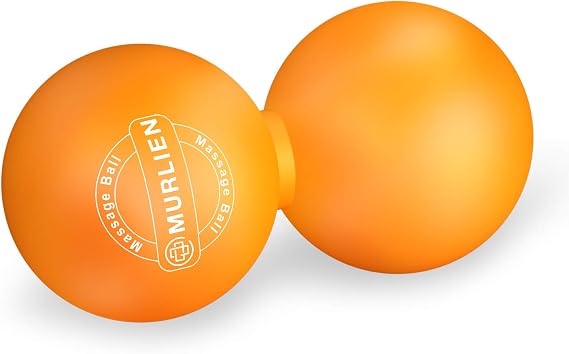 Peanut Massage Ball, Double Lacrosse Ball for Myofascial Release, Trigger Point Therapy, Muscle Relief, Acupoint Massage, Alleviating Neck, Shoulder, Back, Legs, or Muscle Tension - Orange