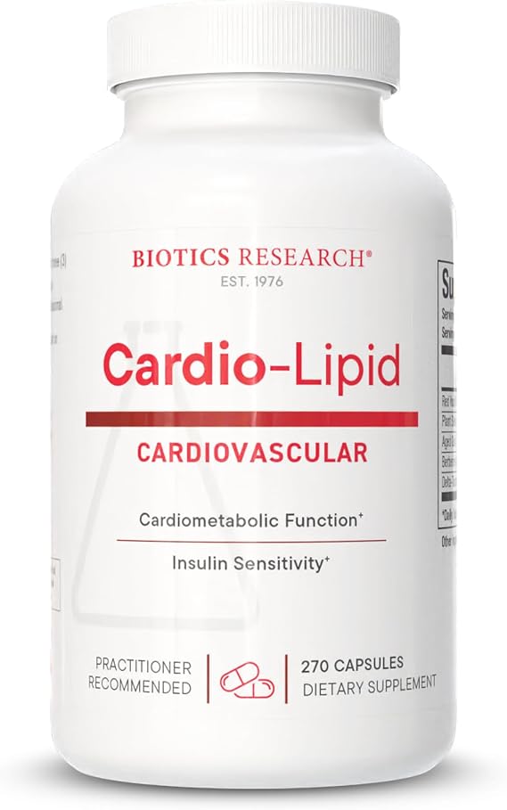 BIOTICS RESEARCH Cardio-LipidTM Cardiovascular Support With Red Yeast Rice | Formulated with Mark Houston MD, Professional Grade Formula, Phytosterols, Berberine, Garlic & Delta-Tocopherol, 270 Capsules
