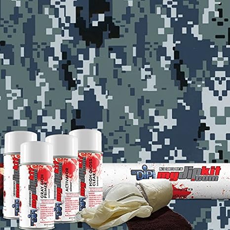 Black/Blue Navy Digital Camouflauge Hydrographics Kit MyDipKit - MC-851 - My Dip Kit
