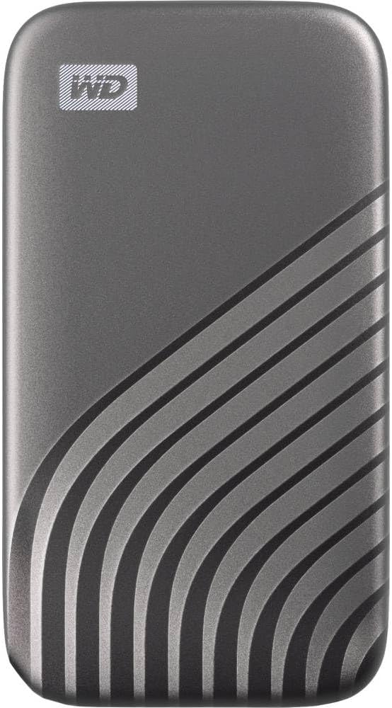 Western Digital 500GB My Passport SSD Portable External Solid State Drive, Gray, Sturdy and Blazing Fast, Password Protection with Hardware Encryption - WDBAGF5000AGY-WESN