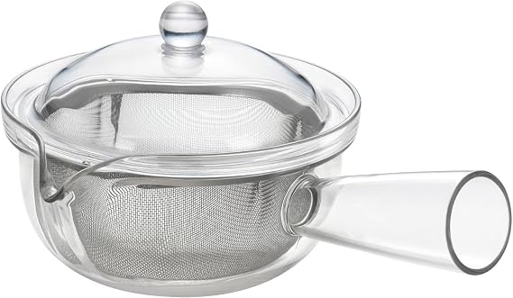Akebono Sangyo TW-3737 Teapot, Stainless Mesh, Teapot Type, Made in Japan, Side-Handed, Transparent for Better Visibility, Made of Plastic, Won't Break, Easy to Pour, Fine Stainless Steel Strainer