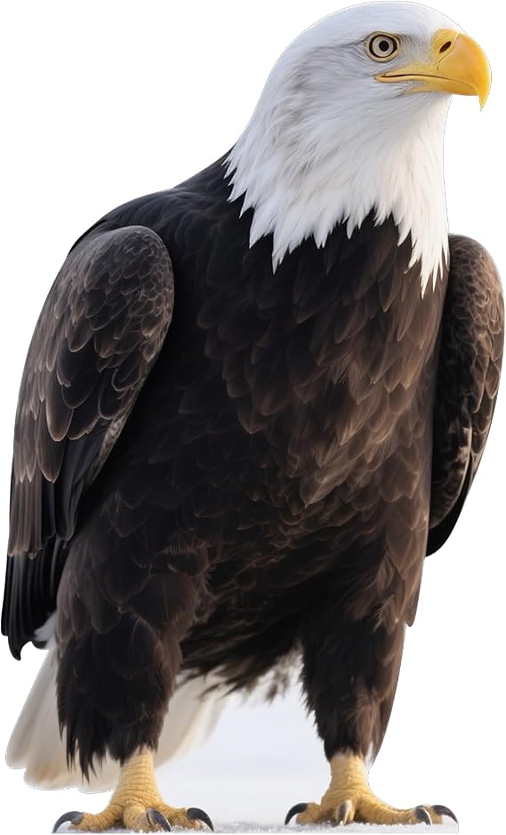 Bald Eagle Life Size Cardboard Cutout, 1FT, Woodland Animal Decor