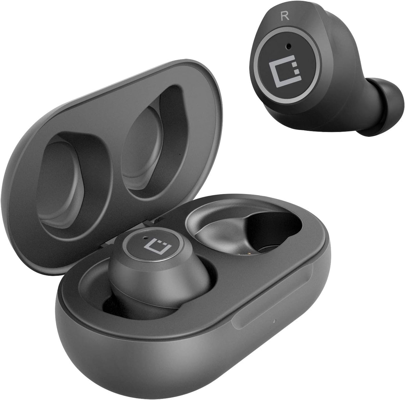 Wireless V5 Bluetooth Earbuds Compatible with Oppo R17 with Charging case for in Ear Headphones. V5.0 Black