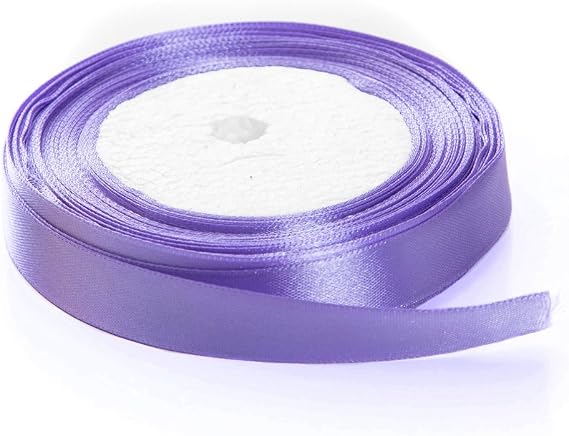 Solid Color Satin Fabric Ribbon (Violet, 1/2" x 25 Yards)