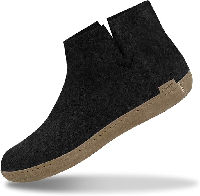 Glerups 100% quality wool mix Boot Slipper with leather sole - Unisex