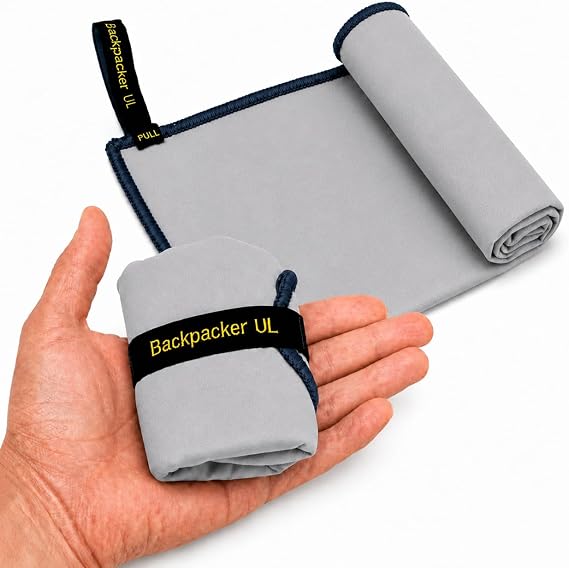 Backpacking Ultralight Quick Dry Microfiber Soft Fast Drying Hand and Face Towel Wash Cloth Camping Yoga Hiking Active Lifestyle Small (Gray, Small)
