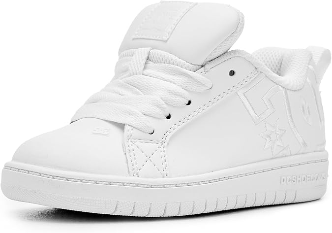 Sneaker Skate Shoe, White/White, 12 US Unisex Little Kid 