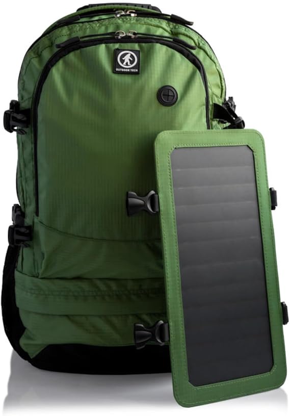 Outdoor Tech - Mountaineer Solar Backpack - Rugged 40L Outdoor Backpack with Flexible and Detachable 6.5W Solar Panel for Charging