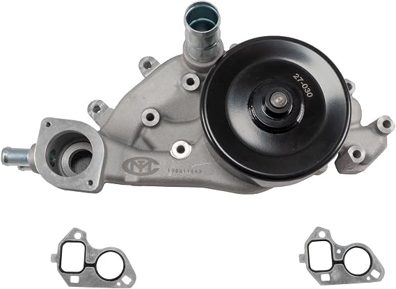 Melling Water Pump, Mechanical, Black Pulley, 4.73 in Hub Height, Aluminum, Natural