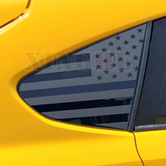 Xinghe 2pcs for Subaru CrossTrek XV 2012-2017 Rear Side Window American Flag Decal, Matte Black USA Flag Decal Sticker, Patriotic Decal for Car (for Subaru crosstrek xv 2012-2017, Matte Black)