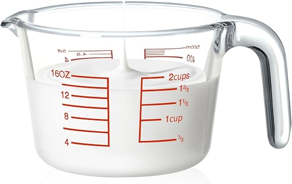 High Borosilicate Glass 2-Cup Measuring Cup for Kitchen | Glass Measuring Beaker with Handle, Measuring Cups for Liquids, Ideal for Baking, Cooking, Mixing, and Heating
