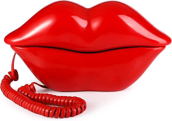 Red Mouth Telephone, Wired Novelty Cute Sexy Lip Phone, Gift Real Corded Cartoon Shaped Landline Phone Desk Corded Phones for Home Hotel Office Shop Party Decor