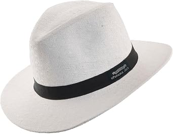 Panama Jack Mens Safari Sun Hat - Matte Toyo Straw, UPF 50+ Sun Protection Fedora Sombrero