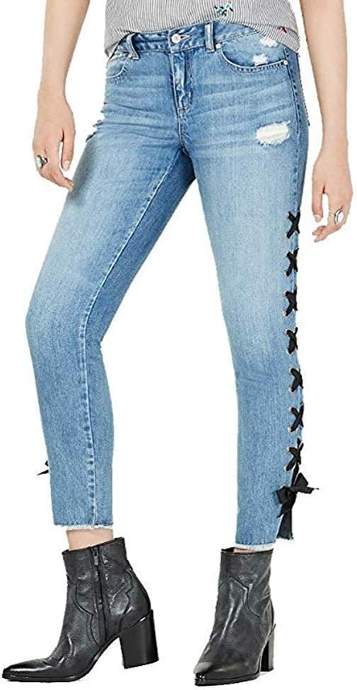 Rewash Juniors' Lace-Up Skinny Jeans
