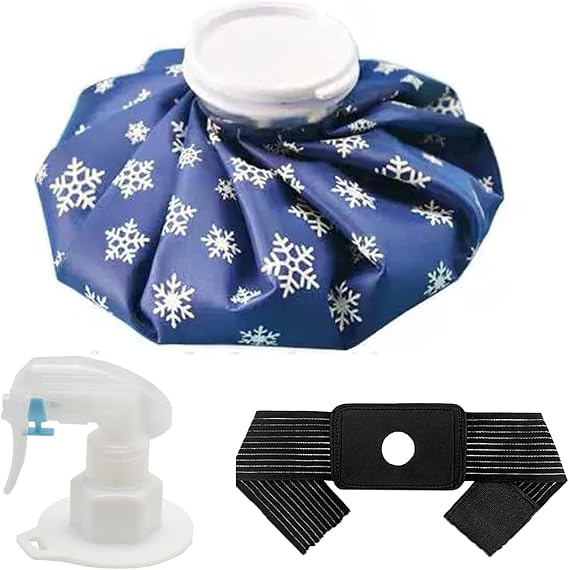 2-in-1 Ice Bag for Injuries 9 Inch Reusable Leak-Proof Ice Pack with Wide Mouth for Pain Relief, Cold Therapy, Sports Injuries, Swelling, Headaches & Heat Relief